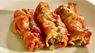 Cannelloni mit Rinderhack FüllungCannelloni mit HackfleischTomatensauce und Bechamelsauce [upl. by Attenyw542]