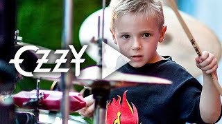 CRAZY TRAIN  Kid Drummer on Stage age 5 [upl. by Zelig247]