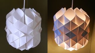 DIY paper lamplantern Cathedral light  how to make a pendant light out of paper  EzyCraft [upl. by Launam]