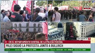 Primera marcha piquetera contra Milei dos detenidos acusados de resistencia a la autoridad [upl. by Fira]