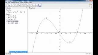 GeoGebra Tutorial How to find the roots and extreme values [upl. by Mehalick992]