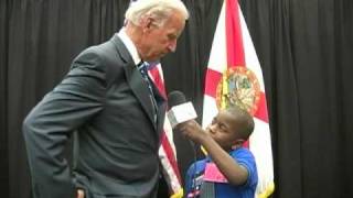 5th Grade Reporter Interviews VicePresident Joe Biden [upl. by Eahsed569]