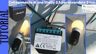 TUTORIAL ITA  Come collegare uno Shelly 25 in modalità relè per azionare 2 punti luce [upl. by Atilrac857]