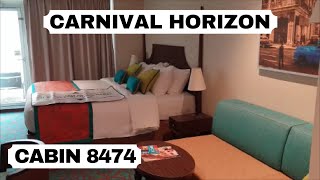 Carnival Horizon Cabin 8474 Category HI  Ocean View Stateroom with AftView Extended Balcony [upl. by Ahcsap]