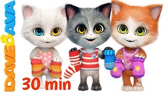 😽 Three Little Kittens in New Nursery Rhymes Collection  Kids Songs from Dave and Ava 😽 [upl. by Nwavahs695]