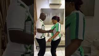 Actress Mercy Aigbe amp Husband Celebrating AFCON Final For Super Eagles to Win [upl. by Wimsatt315]