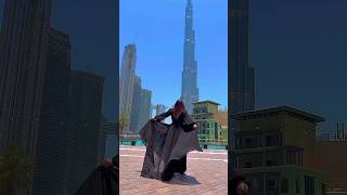 Modest Abaya Fashion Show in Front of Tallest Building in Dubai [upl. by Hayn]