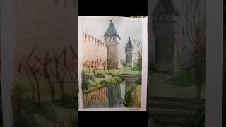 medieval castle art watercolor fantasy [upl. by Esiuol]