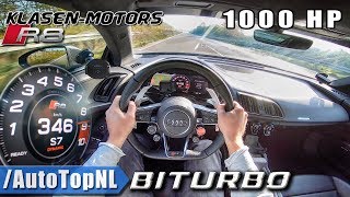 1000HP AUDI R8 V10 PLUS BiTURBO  Klasen Motors 346kmh AUTOBAHN POV by AutoTopNL [upl. by Acebber]