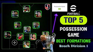 Top 5 Customized Formations For Possession Game Style  Unique Formations eFootball 2024 Mobile [upl. by Nelubez399]