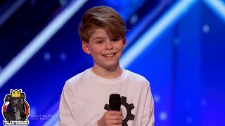 Merrick Hanna Full Performance amp Story  Americas Got Talent 2017 Auditions Week 1 S12E01 [upl. by Naffets]