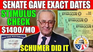 Schumer Did It Senate Gave Exact Dates 1400Mo Stimulus Checks Automatic Deposits For All States [upl. by Rhines]