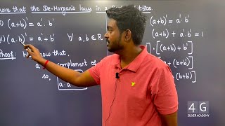 State and Prove Demorgans law in Boolean Algebra in Tamil Discrete Mathematics MA3354 Tamil Unit 5 [upl. by Aihseuqal632]