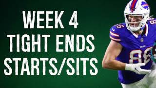 Tight Ends StartsSits Every Matchup Week 4 Fantasy Football 2024 [upl. by Eillit]