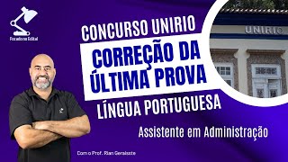 Correção da prova de Língua Portuguesa  Concurso UNIRIO 2019 [upl. by Mira448]