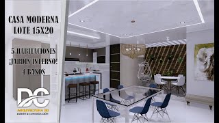 CASA MODERNA I LOTE DE 15X20 I 5 HABITACIONES I 4 BAÑOS I PATIO INTERNO 😍 [upl. by Els]