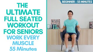 Whole Body Seated Exercises For Seniors  55 Minutes Beginner  Exercise Every Area Your Body [upl. by Seroled]