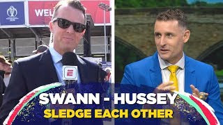 Hussey and Swann take a dig at each other [upl. by Okihsoy894]