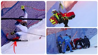 Aleksander Aamodt Kilde airlifted from course after downhill crash at Wengen  Aamodt Kilde Sturz [upl. by Eolande]