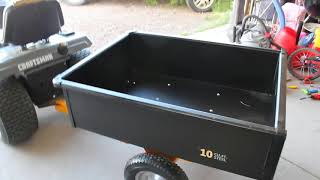 Yardworks 10 cu ft steel dump trailer review [upl. by Ki145]