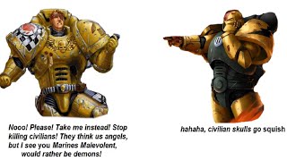 virgin Lamenters vs CHAD Marines Malevolent  Warhammer 40k meme dub [upl. by Demott437]