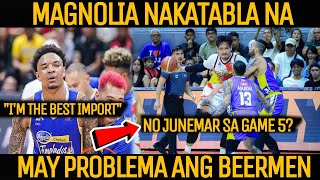 MAGNOLIA HOTSHOTS TINABLA ANG SERYE  SAN MIGUEL MAY PROBLEMA INJURED si JUNE MAR FAJARDO [upl. by Ezarras]