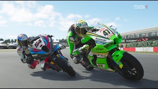 AXEL BASSANI VS TOPRAK RAZGATLIOGLU  WSBK DONINGTON PARK INGGRIS  SBK 24 GAMEPLAY REPLAY [upl. by Etoile270]