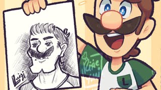 Mario and Luigi draw portraits of each other [upl. by Raimondo648]