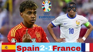 Spain vs France 21 Extended Highlights amp All Goals  EURO 2024  Spain Amazing [upl. by Wylie198]