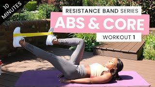 RESISTANCE BAND WORKOUT  ABS amp CORE  HOME WORKOUT  10 MINUTES [upl. by Kylander]