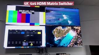 4x4 4K HDMI Matrix Switcherseamless switching splicingrs232 Ir remote control [upl. by Dleifyar]