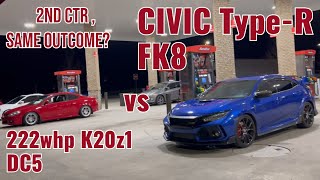 Another FK8 vs DC5 222whp K20z1 RSX [upl. by Ailekahs]