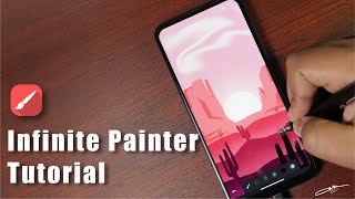 Infinite Painter Tutorial Beautiful Landscape Illustration android [upl. by Ibor]