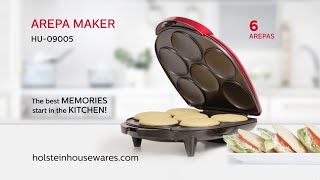 HU09005 6 Arepa Maker Holstein Housewares [upl. by Schroder]