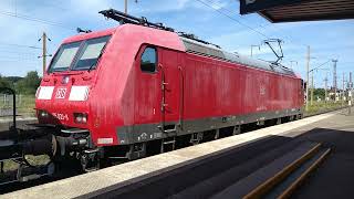 Freight train departing from Forbach station France [upl. by Kassie700]