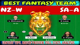 NZW vs SAA Match Dream11 Team  Match Preview Prediction  NZW vs SAW T20 match 🔥🔥 [upl. by Weston]