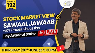 Ep192 Stock Market View and Sawaal Jawaab with Trades Discussion by Avadhut Sathe [upl. by Iroj974]