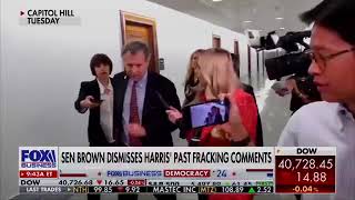 Sherrod Brown Defends Kamala Harris Fracking FlipFlop [upl. by Erreit742]