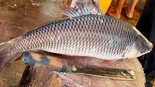 Amazing Cutting Skills  Big Rohu Fish Cutting Skills With Eggs  Fish Cutting Skills [upl. by Anyahc]