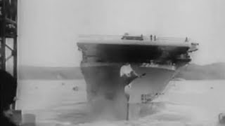 US launches new carrier USS Lexington CV16  23 September 1942 [upl. by Rew434]