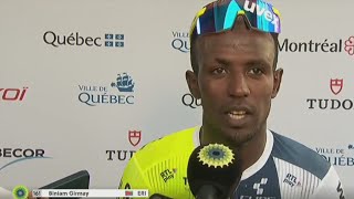 BINIAM GIRMAY SECOND PLACE IN QUEBEC GP 2024 INTERVIEW AT THE FINISH [upl. by Pelletier]