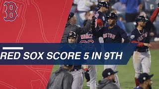 Red Sox score 5 in pivotal 9th inning of Game 4 [upl. by Droffats]