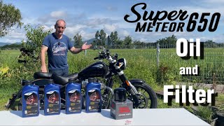 OIL and FILTER change  Super Meteor 650  Service Reset [upl. by Ibob613]