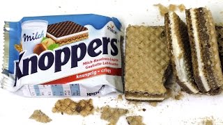 Knoppers Waffle Milk Cream Hazelnut Taste Breakfast [upl. by Osmond913]