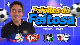 PALPITES DE FUTEBOL DIA 16012024  BILHETE FEITO [upl. by Iliak]