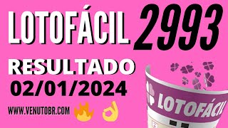 🍀 Resultado Lotofácil 2993 [upl. by Katsuyama]