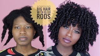 Natural Hair  Achieve Big Hair with Flexi Rods 4a4b4c Natural Hair [upl. by Kain]