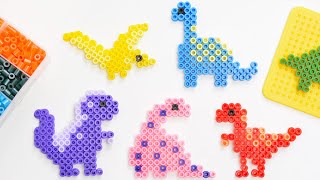 Dinosaur Perler Beads  Free Perler Bead Dino Patterns [upl. by Lian]