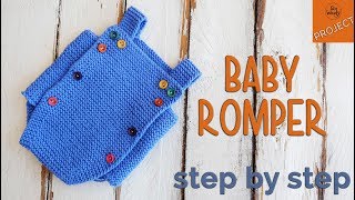 How to knit a Baby Romper for beginners step by step  So Woolly [upl. by Nahgrom301]