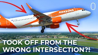 easyJet Airbus A320 Initiates Takeoff From Wrong Intersection [upl. by Eednak]